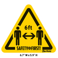 Tarifold Anti-Slip Safety Floor Marking Stickers, 3-Sided, 5.9" x 6.7", PK20, 197854 197854
